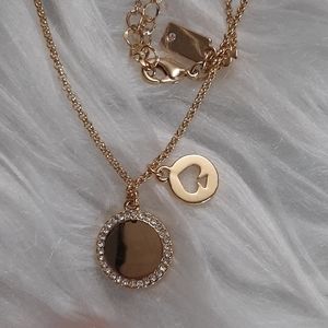 kate spade spot the spade pave gold charm necklace